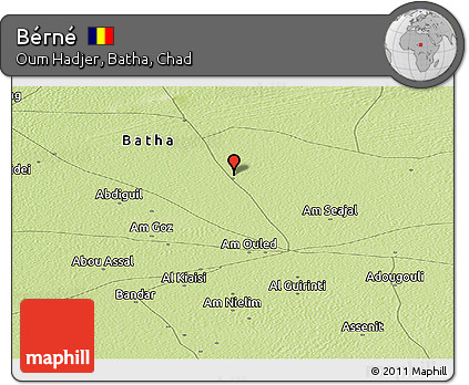 Physical Panoramic Map of Bérné