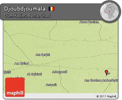 Physical Panoramic Map of Djoubdjoumala