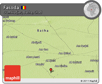 Physical Panoramic Map of Fasoda
