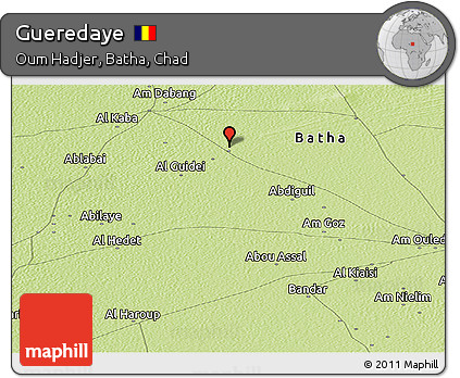 Physical Panoramic Map of Gueredaye