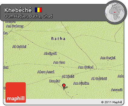 Physical Panoramic Map of Khebéché