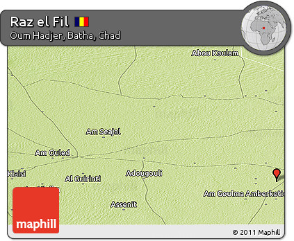 Physical Panoramic Map of Raz El Fil
