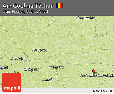 Physical Panoramic Map of Am Goulma Técher