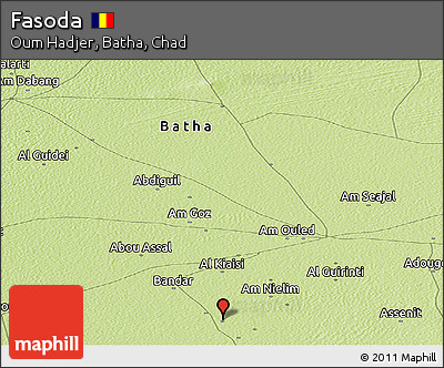 Physical Panoramic Map of Fasoda