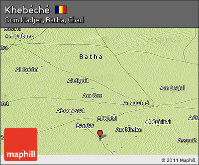 Physical Panoramic Map of Khebéché