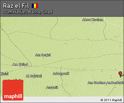 Physical Panoramic Map of Raz El Fil