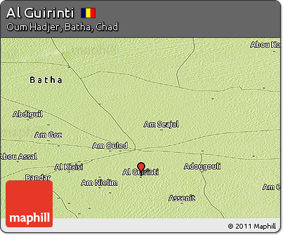 Physical Panoramic Map of Al Guirinti