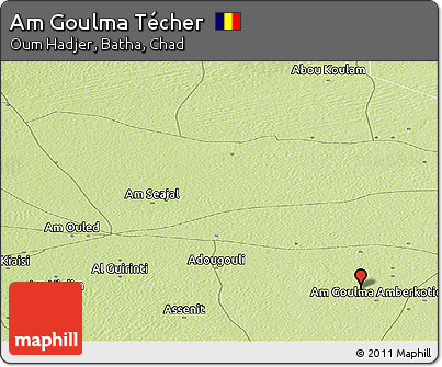 Physical Panoramic Map of Am Goulma Técher