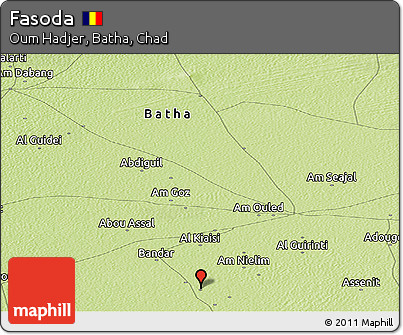 Physical Panoramic Map of Fasoda