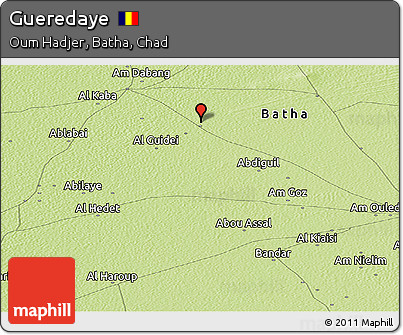 Physical Panoramic Map of Gueredaye