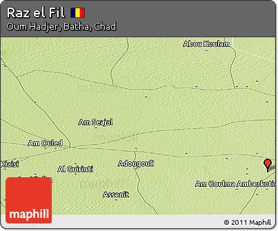 Physical Panoramic Map of Raz El Fil