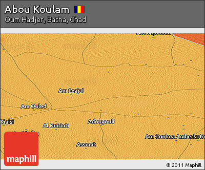 Political Panoramic Map of Abou Koulam