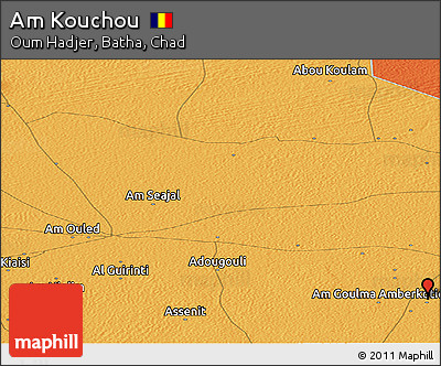 Political Panoramic Map of Am Kouchou