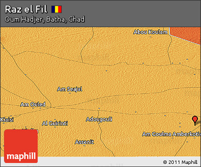 Political Panoramic Map of Raz El Fil