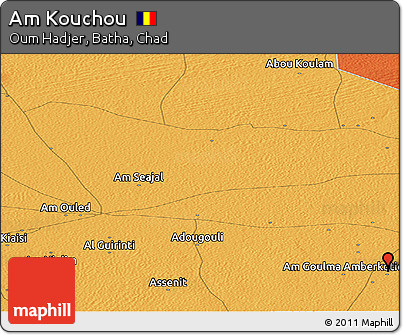 Political Panoramic Map of Am Kouchou