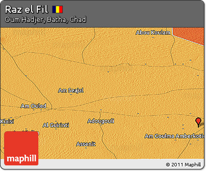 Political Panoramic Map of Raz El Fil