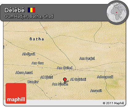 Satellite Panoramic Map of Délébé