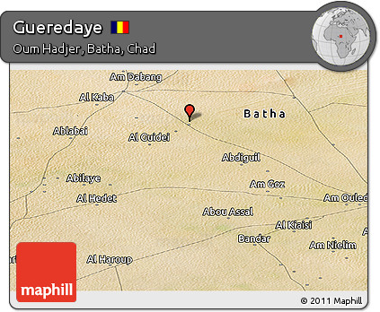 Satellite Panoramic Map of Gueredaye