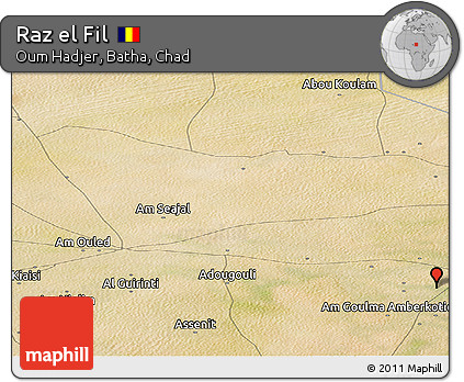 Satellite Panoramic Map of Raz El Fil