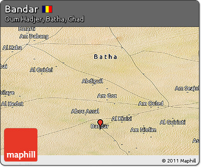 Satellite Panoramic Map of Bandar
