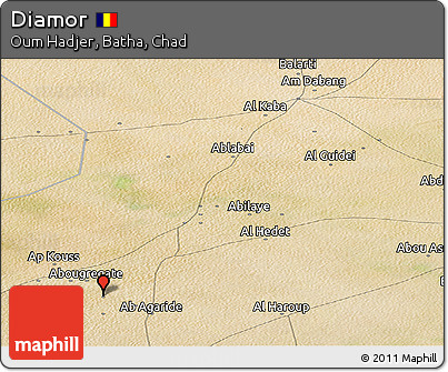 Satellite Panoramic Map of Diamor