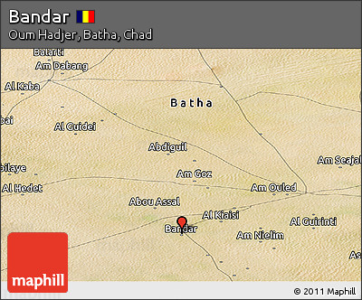 Satellite Panoramic Map of Bandar