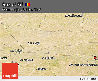 Satellite Panoramic Map of Raz El Fil