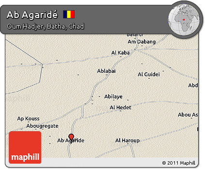 Shaded Relief Panoramic Map of Ab Agaridé