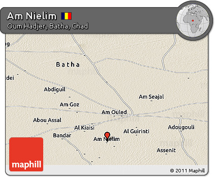 Shaded Relief Panoramic Map of Am Nielim