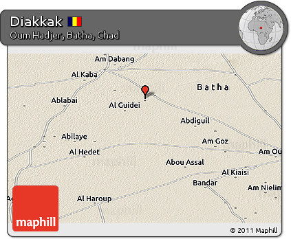 Shaded Relief Panoramic Map of Diakkak