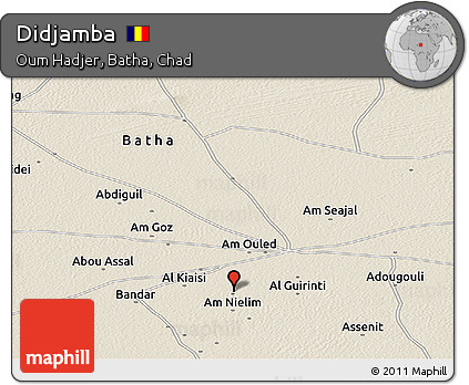 Shaded Relief Panoramic Map of Didjamba