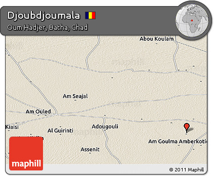 Shaded Relief Panoramic Map of Djoubdjoumala