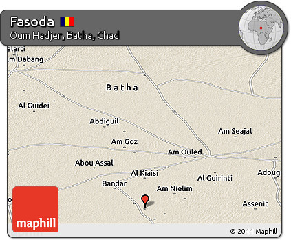 Shaded Relief Panoramic Map of Fasoda
