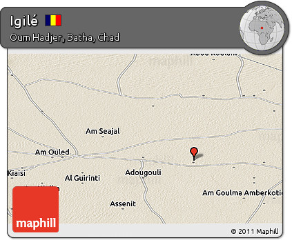 Shaded Relief Panoramic Map of Igilé
