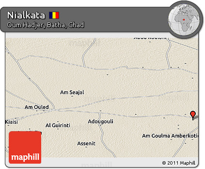 Shaded Relief Panoramic Map of Nialkata