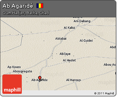 Shaded Relief Panoramic Map of Ab Agaridé