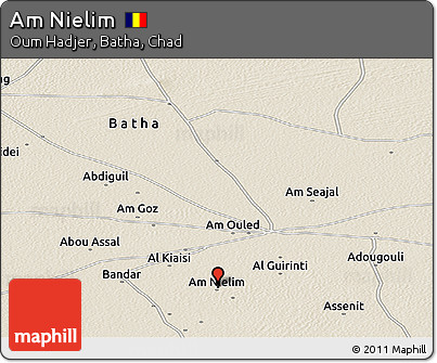 Shaded Relief Panoramic Map of Am Nielim