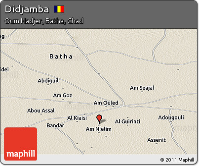 Shaded Relief Panoramic Map of Didjamba