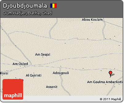 Shaded Relief Panoramic Map of Djoubdjoumala