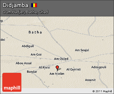 Shaded Relief Panoramic Map of Didjamba