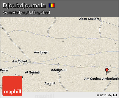 Shaded Relief Panoramic Map of Djoubdjoumala