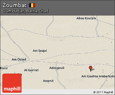 Shaded Relief Panoramic Map of Zoumbat