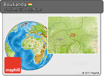 Physical Location Map of Boukanda
