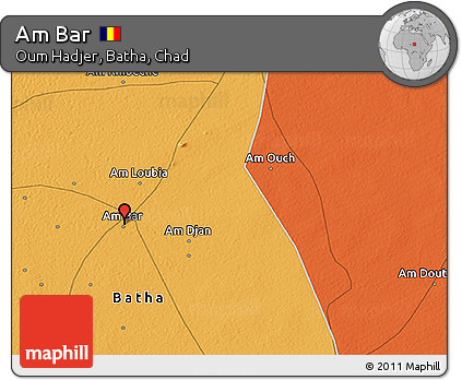 Political 3D Map of Am Bar