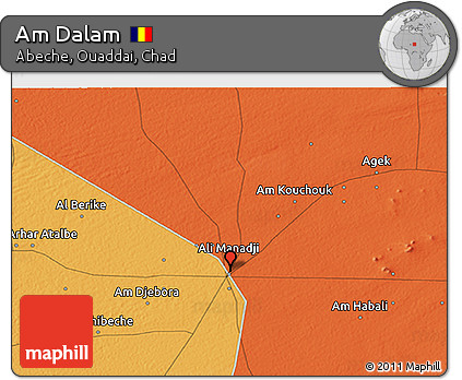 Political 3D Map of Am Dalam