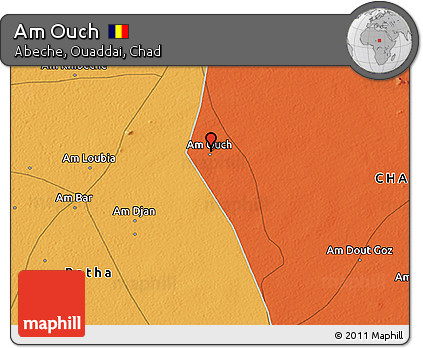 Political 3D Map of Am Ouch