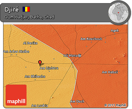 Political 3D Map of Djiré