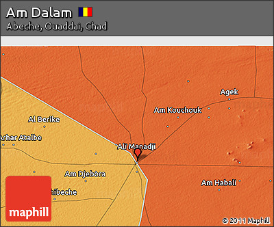 Political 3D Map of Am Dalam