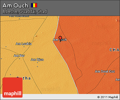 Political 3D Map of Am Ouch