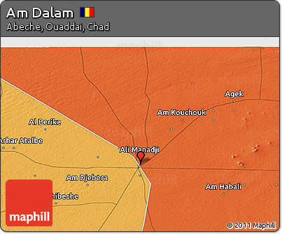 Political 3D Map of Am Dalam